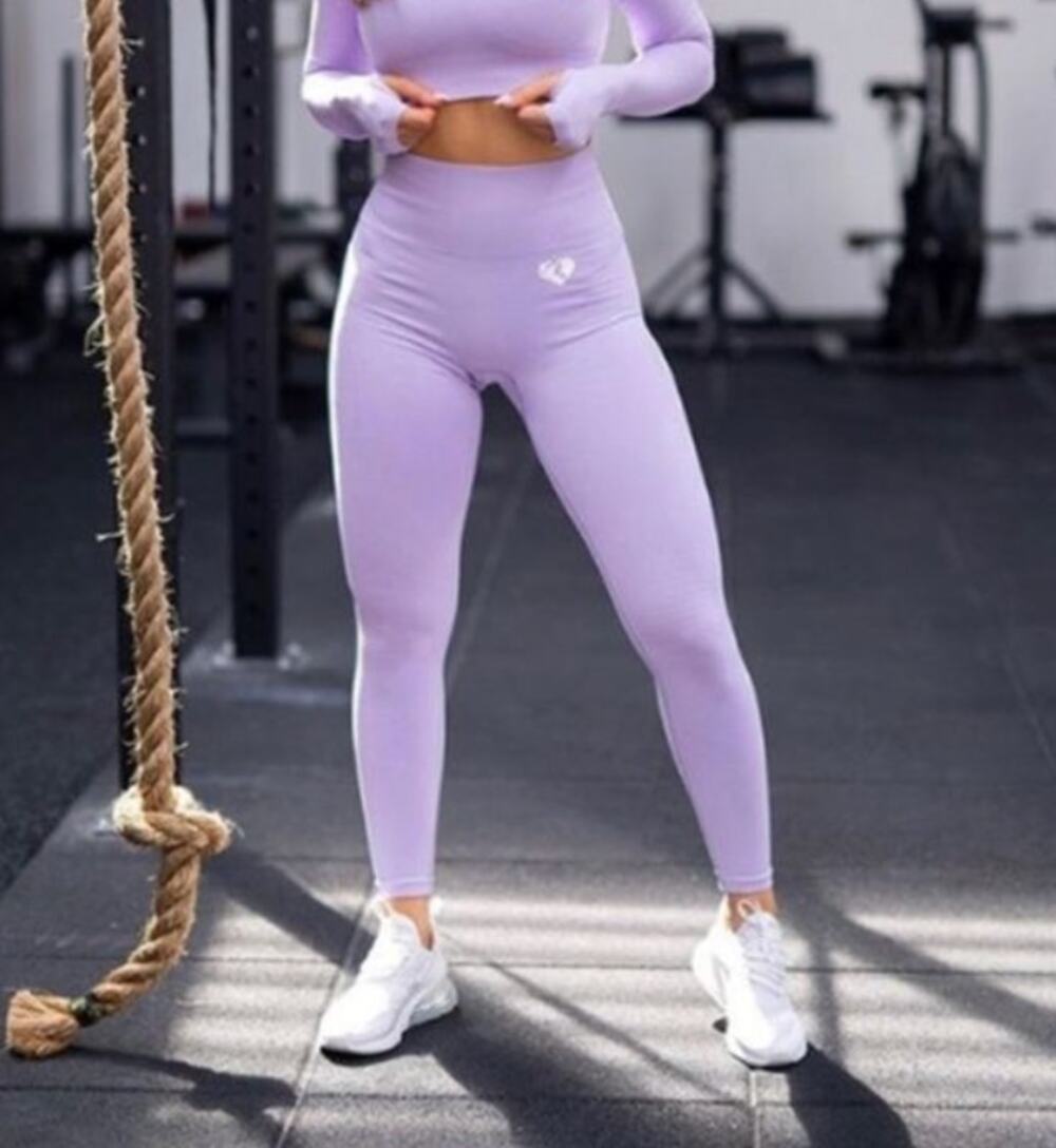 Women's Best Seamless Power High Waist Leggings Purple Size Large